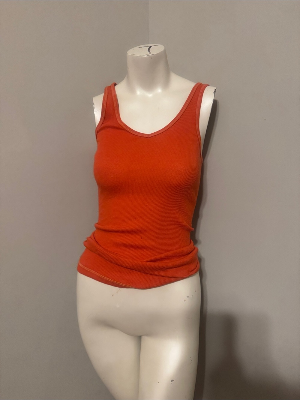 Lucky brand vintage Women’s Ribbed Tank Top - Orange. XS/S